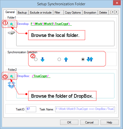 Setup Task to sync DropBox